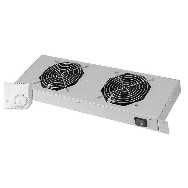 DIGITUS unité de ventilation 19 pouces, 1 unité de hauteur, 2×120 mm ventilateurs